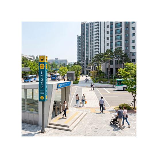 도보 이용 가능한 수인분당선 인하대역 역세권 입지로, 출퇴근과 생활 이동 편의성이 높은 단지입니다.
